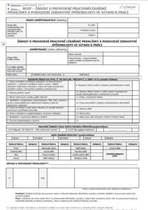 Lékařské prohlídky u zaměstnanců zařazených do kategorie práce I Vzor Žádosti o provedení pracovnělékařské prohlídky